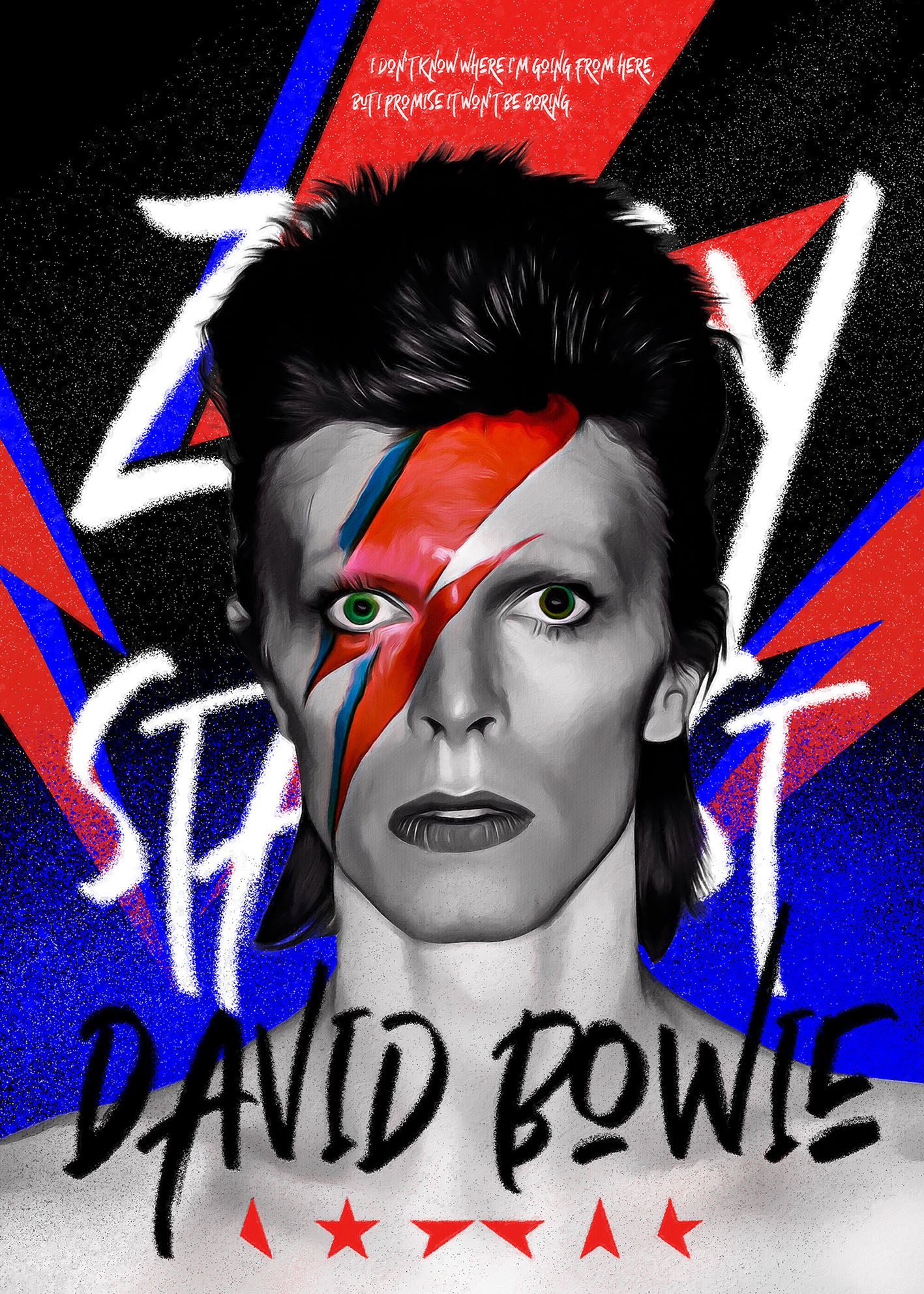 POP ART - David Bowie  Veggspjald